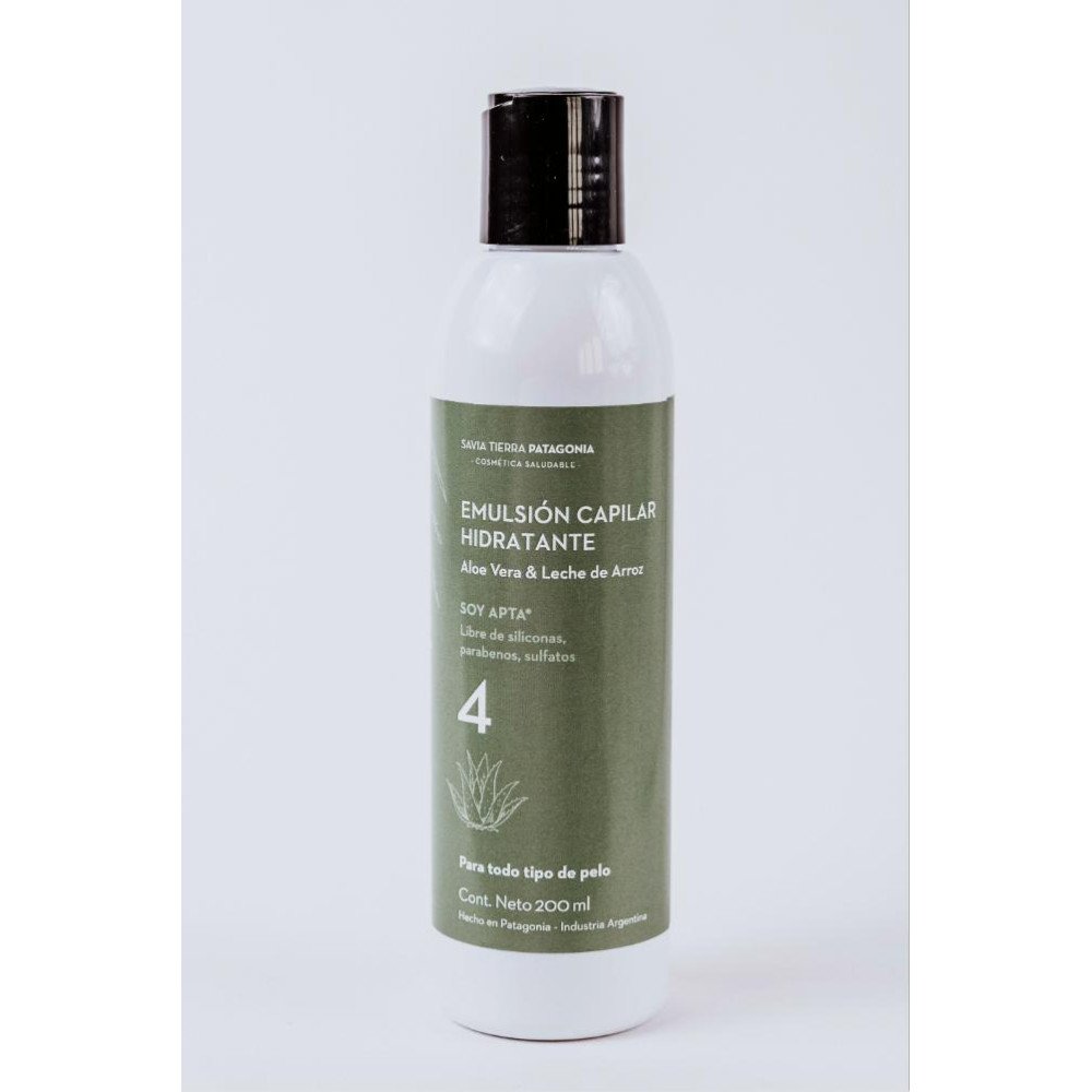 Emulsion Capilar Hidratante – Aloe Vera y Leche De Arroz Savia Tierra x 200ml