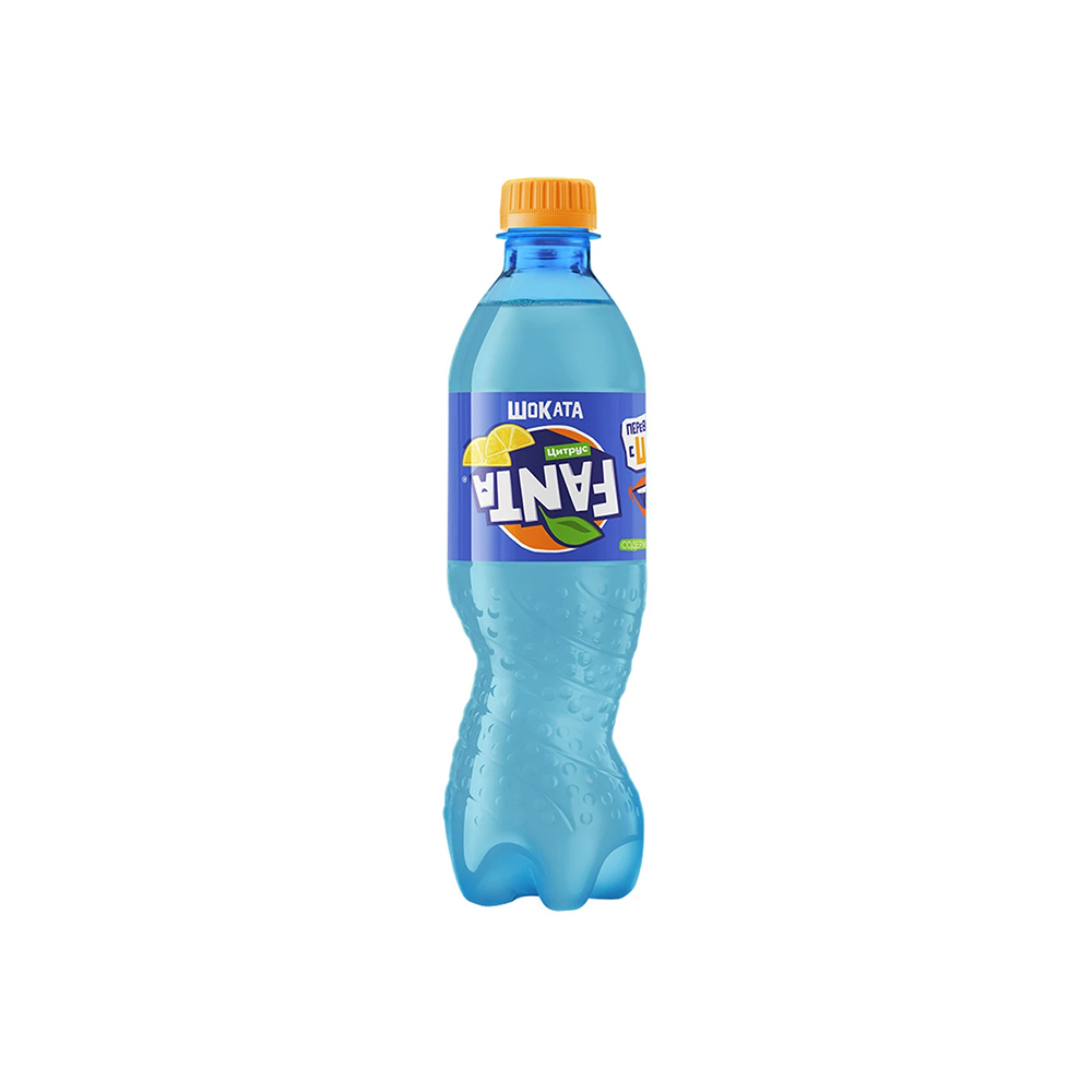 drink fanta citrus 0.5 l sky blue bottle