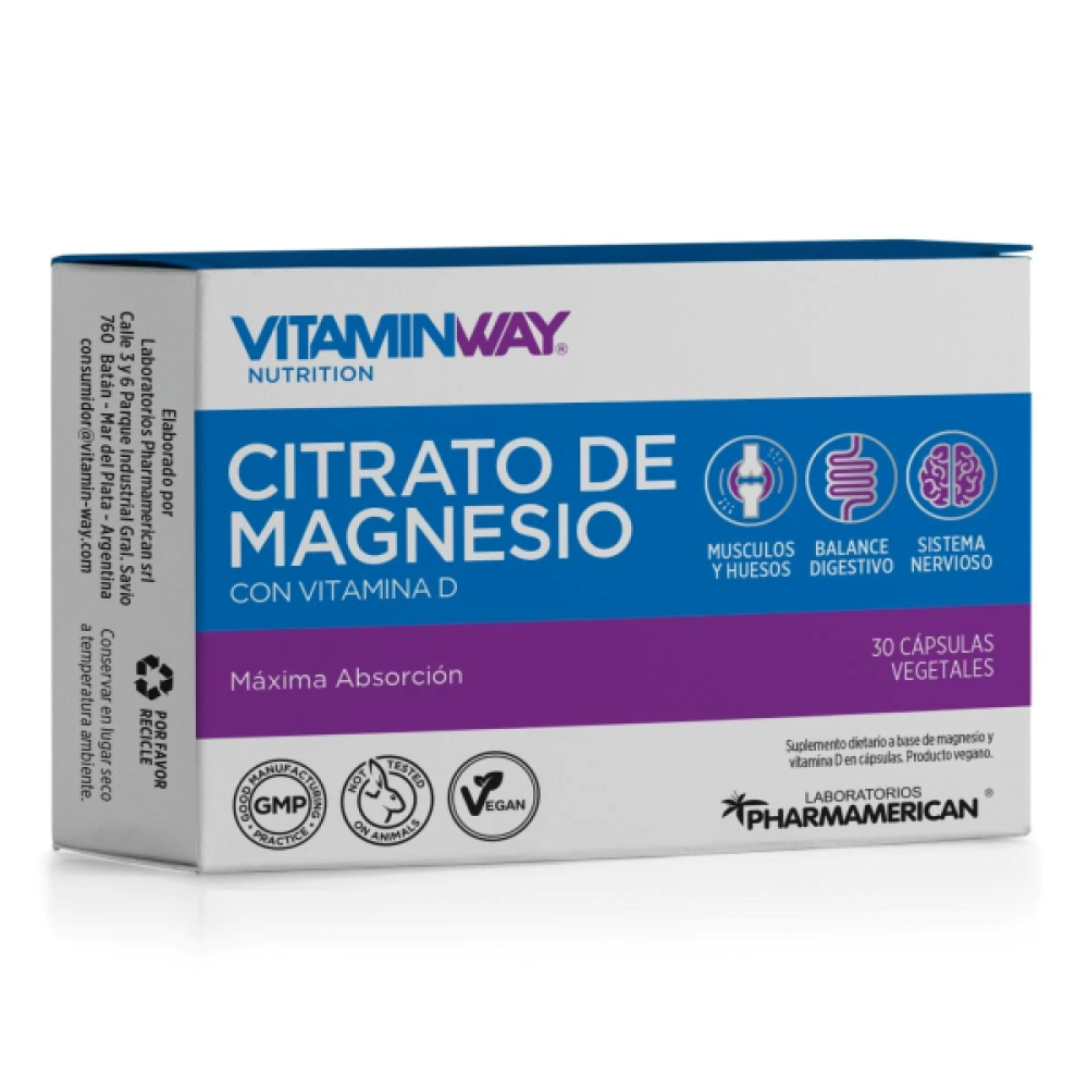 VITAMIN WAY - Citrato de Magnesio x 30 Cápsulas