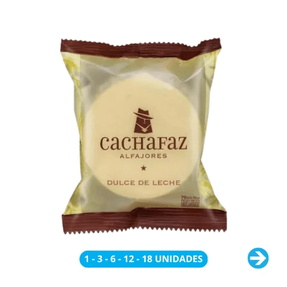 Alfajor de Maicena con Dulce de Leche y Coco Rallado x 70g - Cachafaz