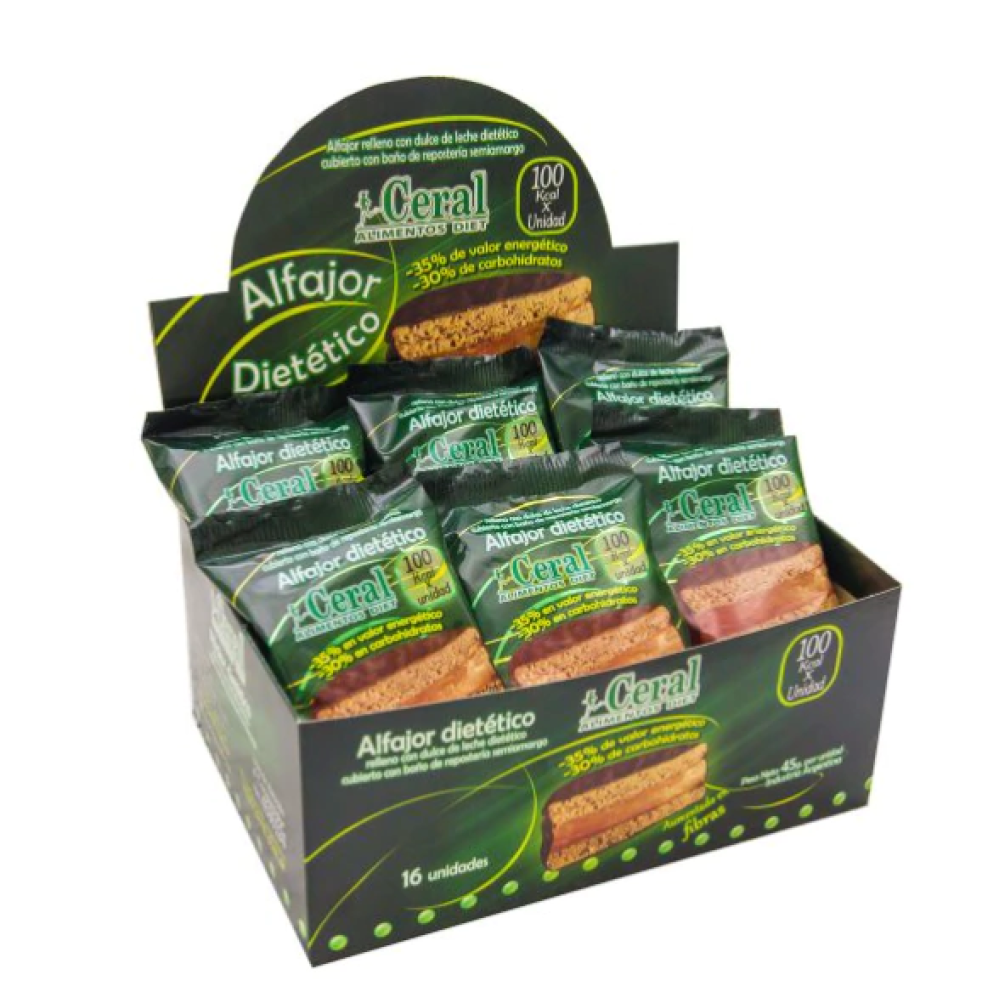 Alfajor Dietético Chocolate Negro x 45g - Ceral