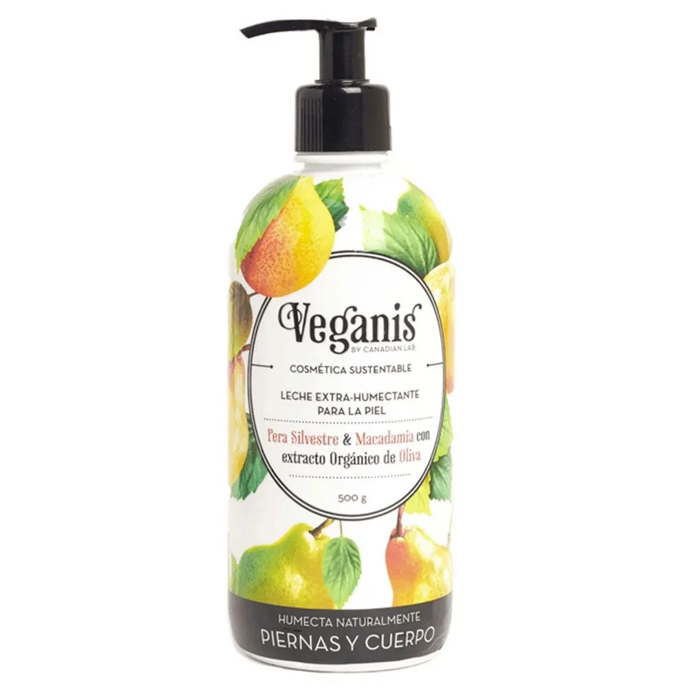 Leche Extra humectante con Pera Silvestre – Macadamia y Extracto Orgánico de Oliva Veganis x 500gr