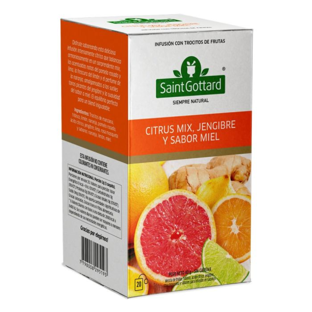 Té Citrus Mix, Jengibre y Sabor Miel Saint Gottard