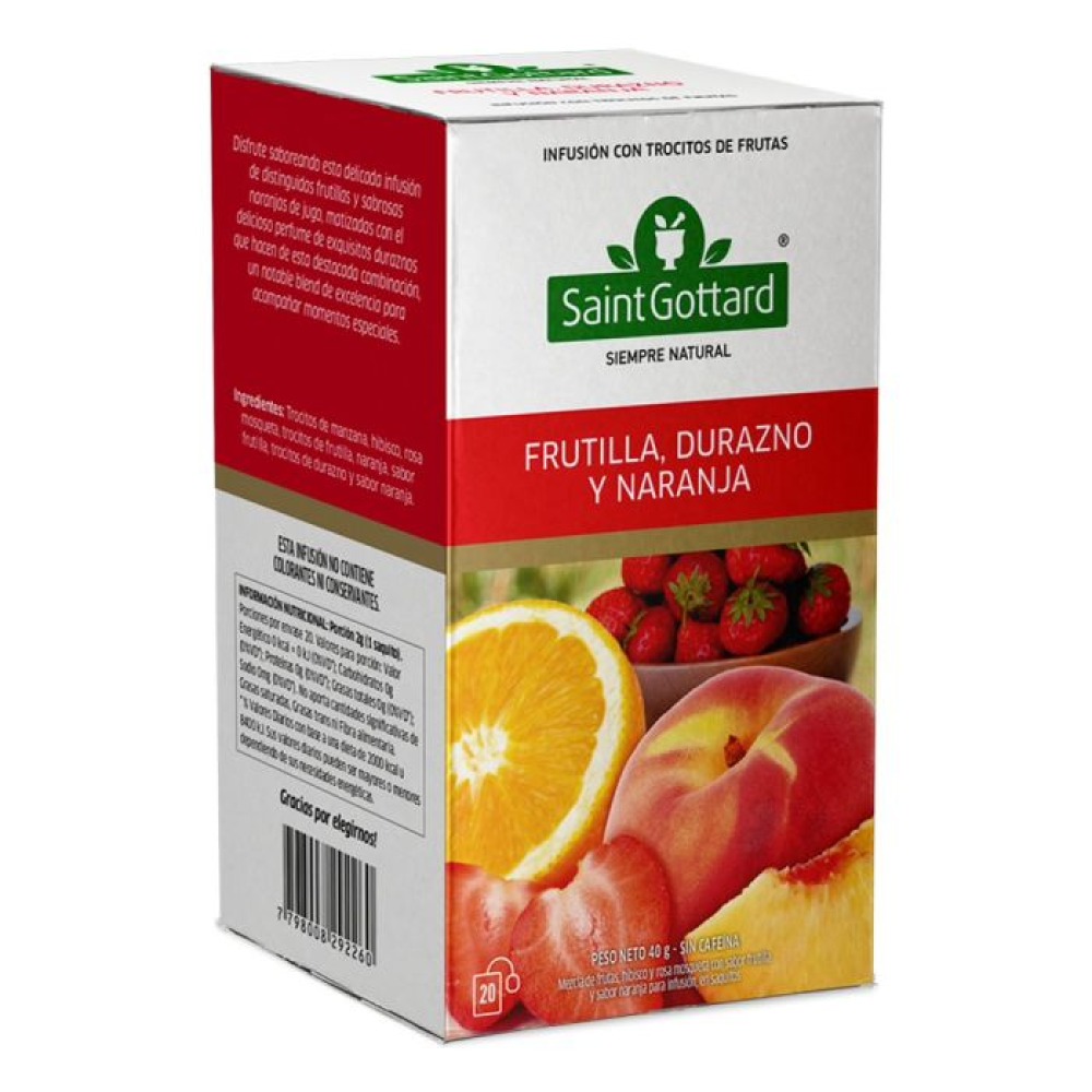 Té Frutilla, Durazno y Naranja Saint Gottard