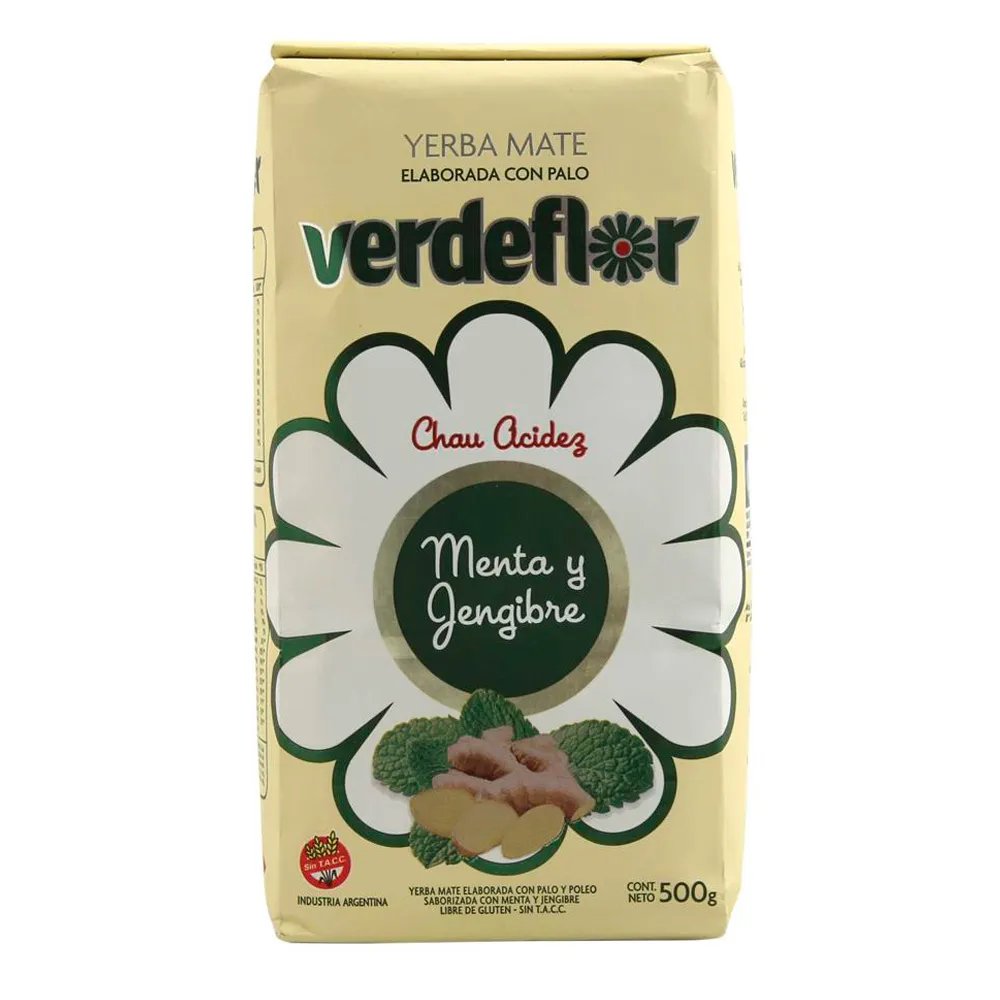 VERDEFLOR - Yerba Mate Saborizada con Menta y Jengibre x 500g