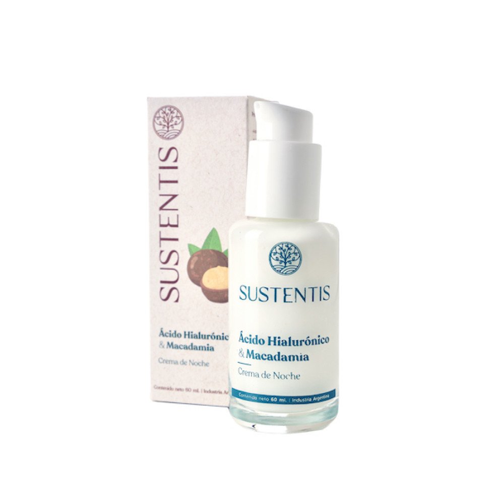 Crema Facial de Noche Acido Hialuronico y Aceite de Macadamia x 60 ml (Sustentis)